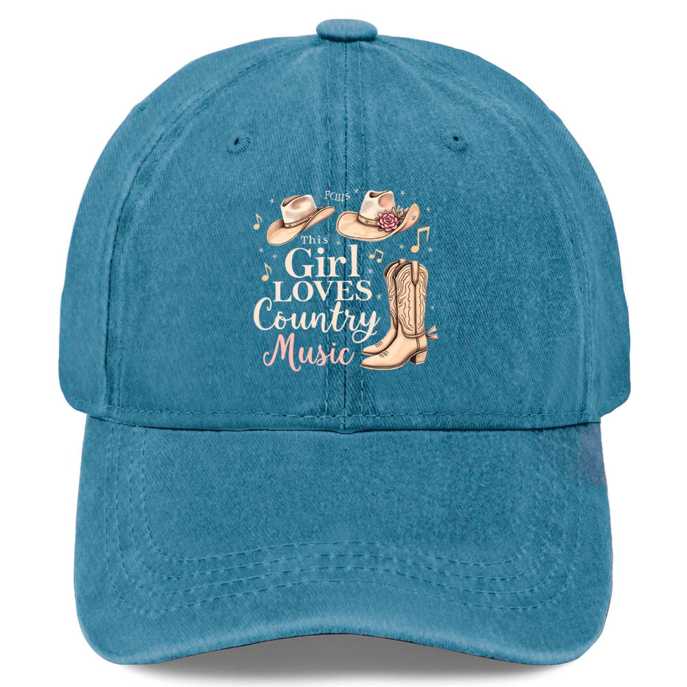 Tywonmy This Girl Loves Country Music hat front view for casual everyday wear