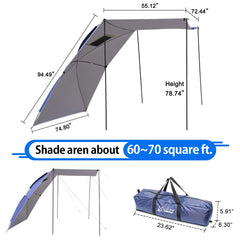Uboway awning waterproof fabric blocks rain and sun.