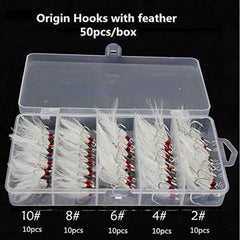 UCCKEYI feather-dressed treble hook size 2 ready for freshwater use