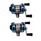 UCCKEYI mini spinning reel with aluminum spool in blue for smooth casting.