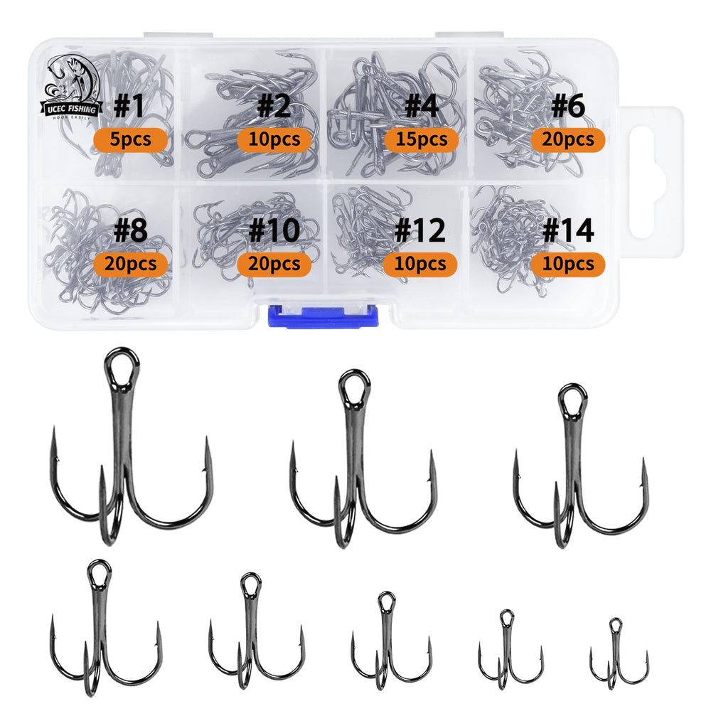 UCEC Treble Hooks Kit 110pcs - size #1