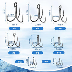 UCEC Treble Hooks Kit 110pcs - size #4