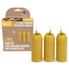 UCO 12-hour beeswax candles for lanterns provide long-lasting outdoor light.