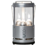 UCO Candlelier lantern in raw aluminum provides durable campsite lighting.
