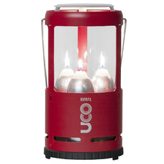 UCO Candlelier lantern front view, rugged aluminum for dependable campsite lighting.