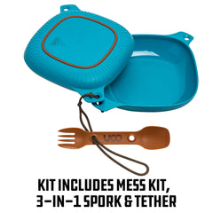 UCO mess kit bowl with grip helps prevent slipping on uneven picnic tables.