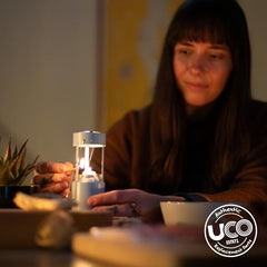 UCO Original Candle Lantern replacement candle ready for lantern use