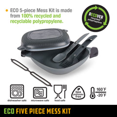 UCO recycled ECO mess kit bowl features non-slip base for hands-free camp meals