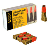 UCO Stormproof Sweetfire point tinder for quick starts in wet conditions.