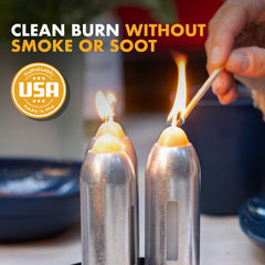 USA-made UCO Texas beeswax candle highlights eco-friendly sourcing.