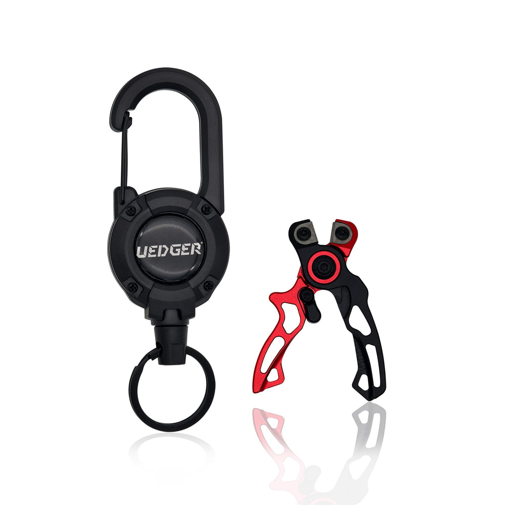 UEDGER Mini Fishing Line Scissors with red handle and tungsten blade