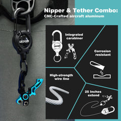 25-inch retractable wire line attached to UEDGER clippers