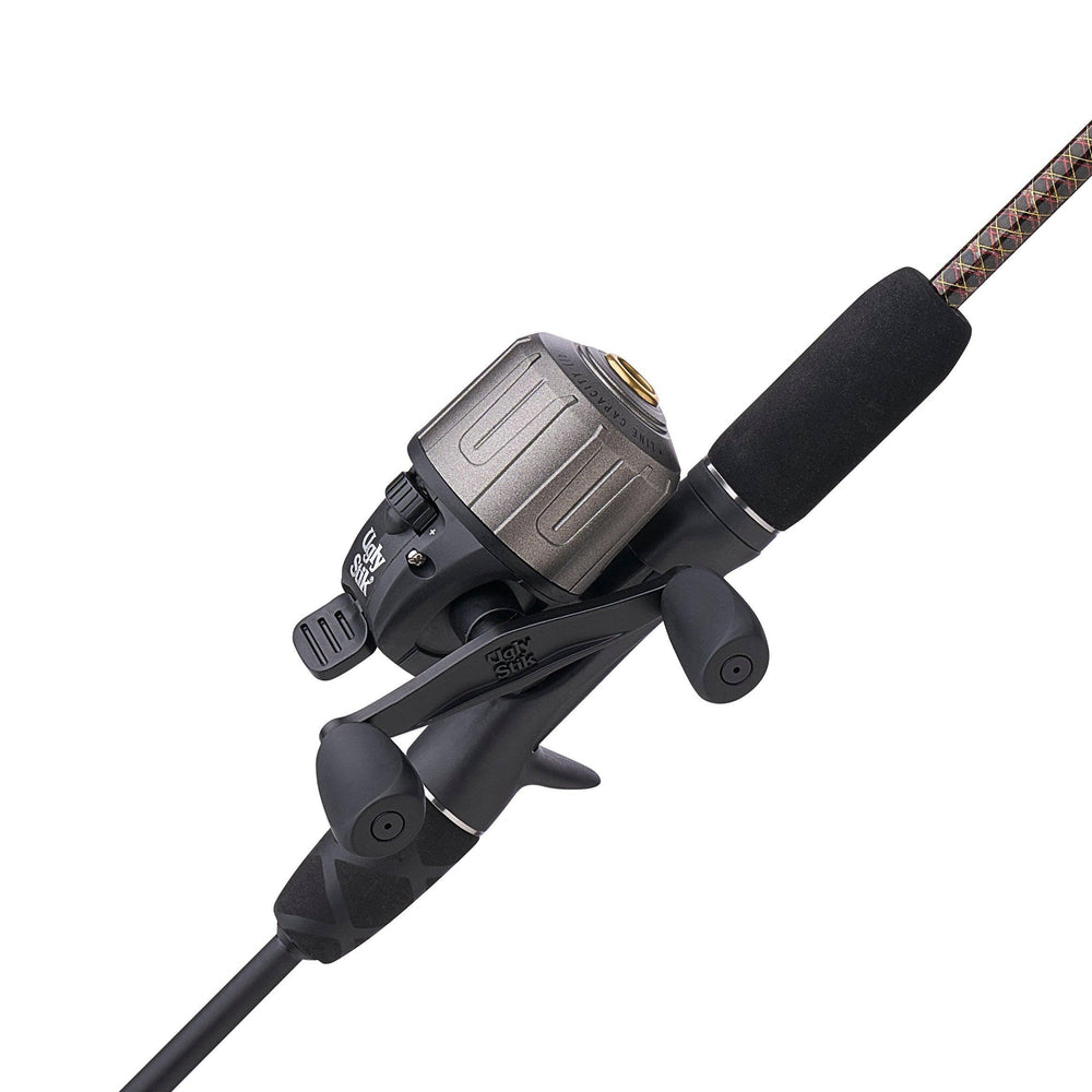 Ugly Stik GX2 youth spincast rod and reel combo in red and gold, durable for beginners.