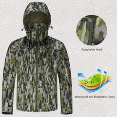 UIIHUNT jacket features adjustable hood and cuffs for a snug fit.