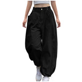 Uillui baggy cargo pants front view showing roomy fit for everyday wear.