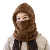 Uillui 3in1 balaclava worn as beanie and face mask for versatile warmth.