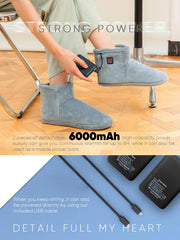 Ulefi Foot Warmer battery pack image highlights two 6000 mAh cells for extended heat.