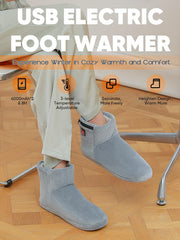 Ulefi Electric Foot Warmer booties side view shows freedom to move while staying warm.