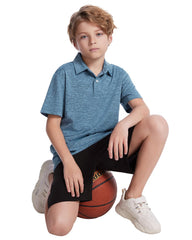 Ullnoy boys polo back view highlights breathable, lightweight comfort