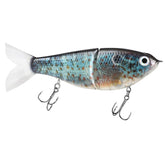 Ultimate Lure Durable 2-Section White Swimbait in blue color, 6.69in, 2.47oz