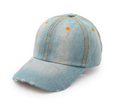 UltraKey Denim Baseball Cap front view, showcasing casual style and sun protection.