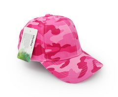 UltraKey pink camouflage cap side view with adjustable strap for a secure fit.