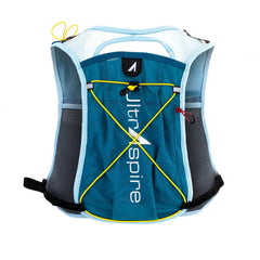 Ultraspire Spry vest worn on the back during a run for balanced comfort