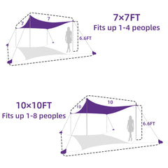 Umardo beach tent sandbags stabilizing canopy for breezy shore lounging.