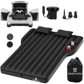 Umbrauto air mattress model Y fit demonstrates Tesla compatibility for car sleep comfort.