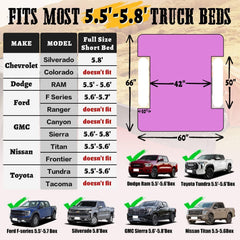 Umbrauto truck bed air mattress inflation demonstrating quick setup for road trips.