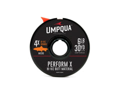 Umpqua Hi-Viz Euro Butt material spool, 30 m, 16 lb, fluorescent orange, enhances visibility for nymphing