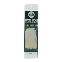 Umpqua Metz Crab/Shrimp Hackle Pack White feathers, uniform size for easy crab and shrimp fly tying