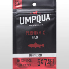 Close-up of Umpqua Perform X Trout Leader taper design for controlled turnover