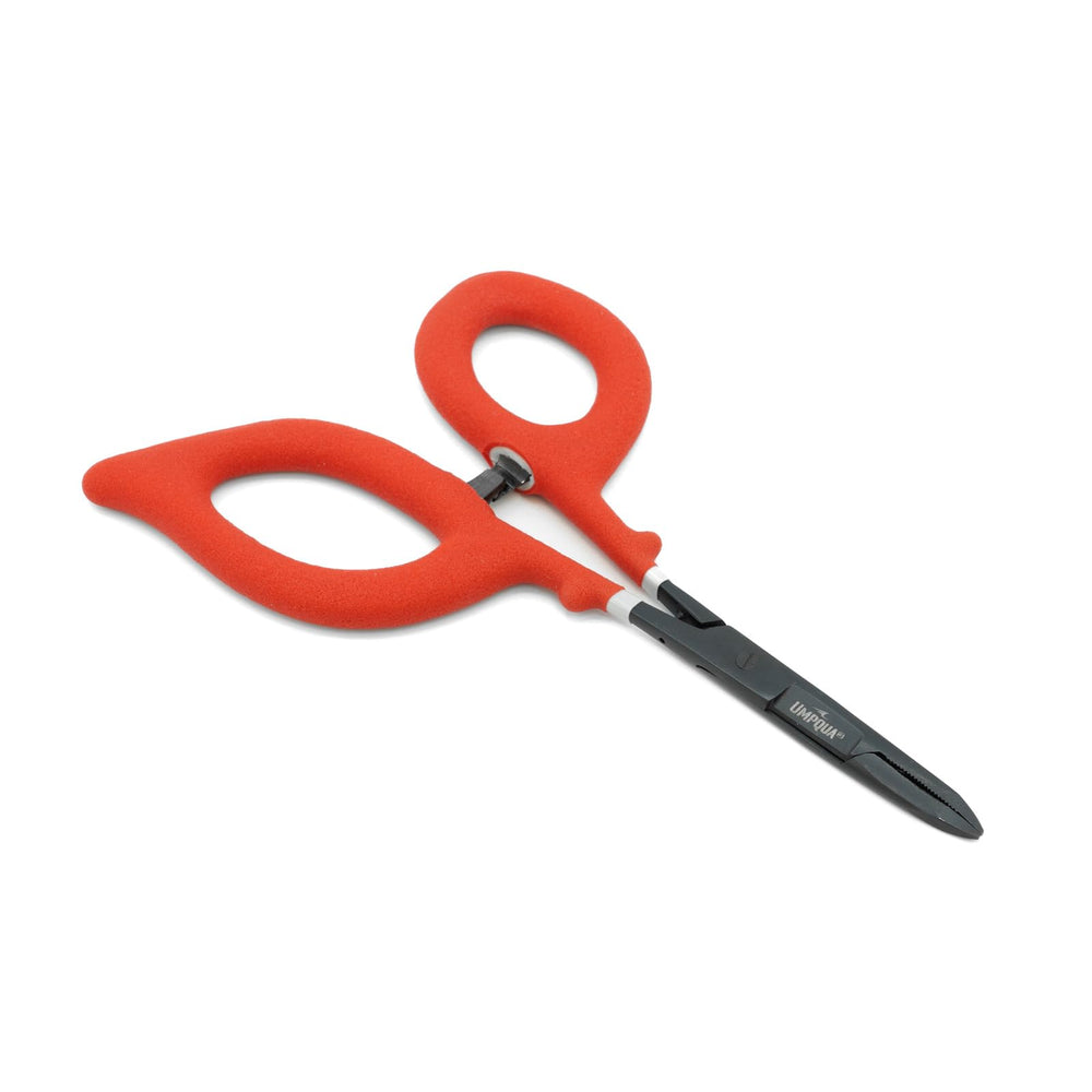 Umpqua Rivergrip PS Scissor Forceps Straight Red, 6 inches, Rivergrip Precision Series