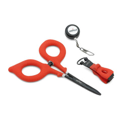 Umpqua Rivergrip PS Zinger Nipper Combo Red with retractable zinger and clip-on retractor for fly fishing