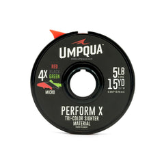 Umpqua Sighter-Tippet two-tone 15m Micro 4X red/green for precise euro-nymphing and line identification
