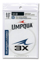 Umpqua SuperFluoro LDR 9ft 3X pre-looped leader offers clean visibility and smooth casts.