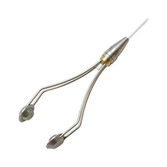 Umpqua TMC bobbin with dual arms on each side for balanced thread control.