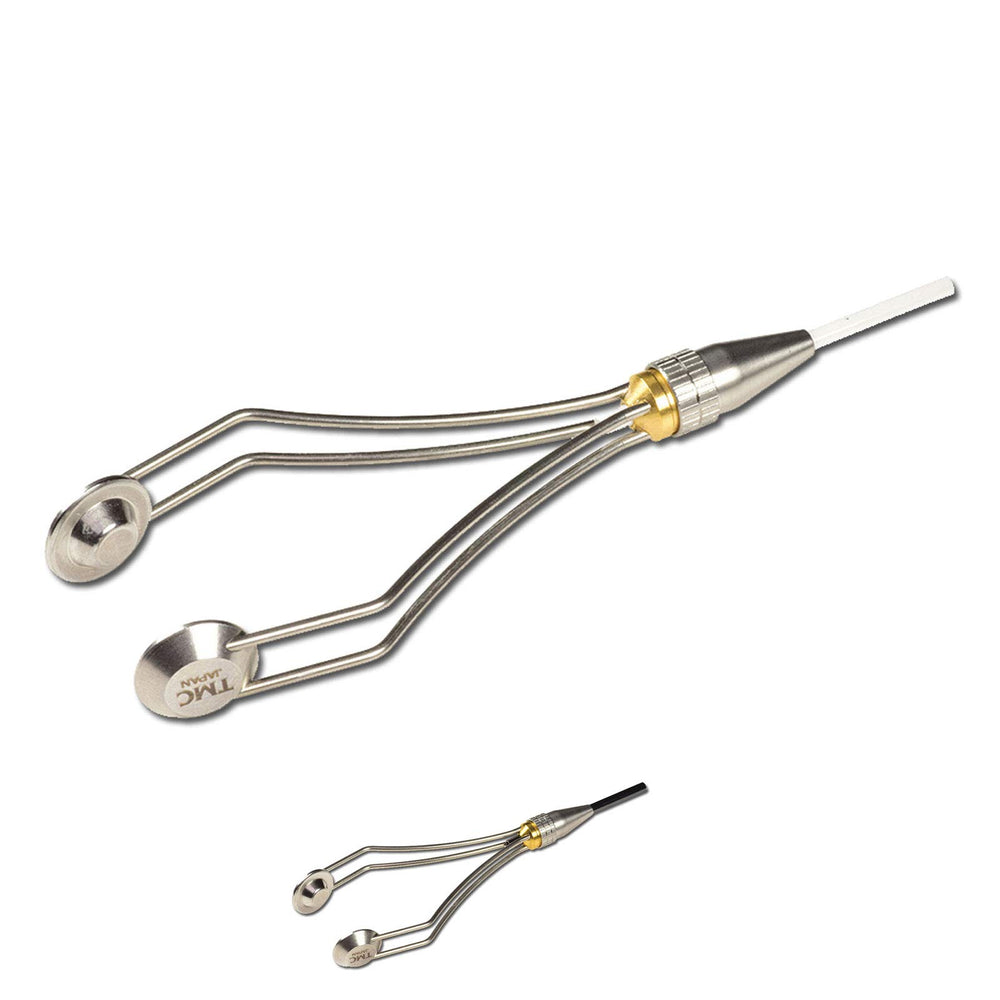 Umpqua TMC Adjust Dbl-Arm Bobbin vertical ceramic tube for precise thread guidance.