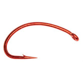 Umpqua U202RED fly tying hook with a curved design for versatile patterns and durability.