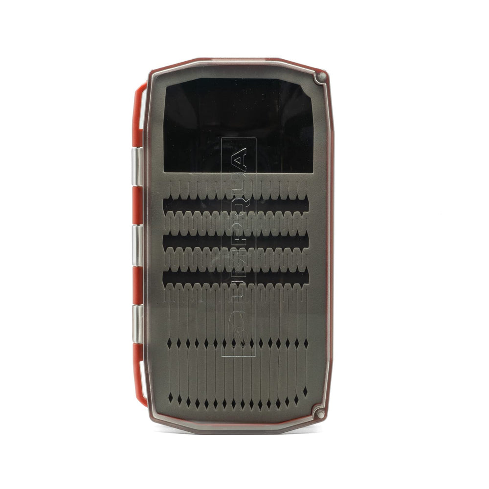 Umpqua UPG Foam Daytripper Fly Box Large Red - open with magnetic fly dock