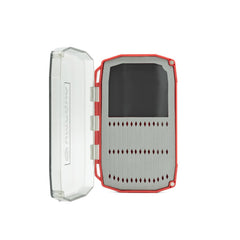 Open view of Daytripper Fly Box showing Magnetic Dock, Fly Trap and Micro Slit storage