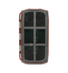 Close-up of magnetic inserts inside the UPG Foam Magneto Fly Box Red
