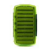 Umpqua UPG Sili Waterproof Essential Fly Box Large Hot Green - front view with see-through lid