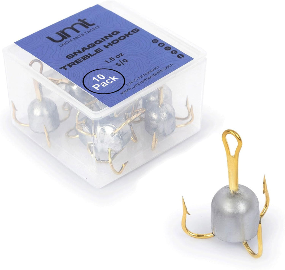 Product image: UMT Weighted 5/0 Treble Snag Hooks (1.5oz), 10-pack