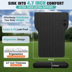Uncle Elk double-layer-valve illustrates quick inflate and deflate, easy setup.