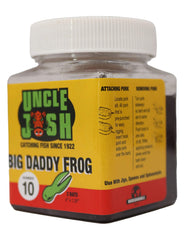 Uncle Josh Large Pork Frog with slanted face and bendable legs for lifelike prey mimicry.