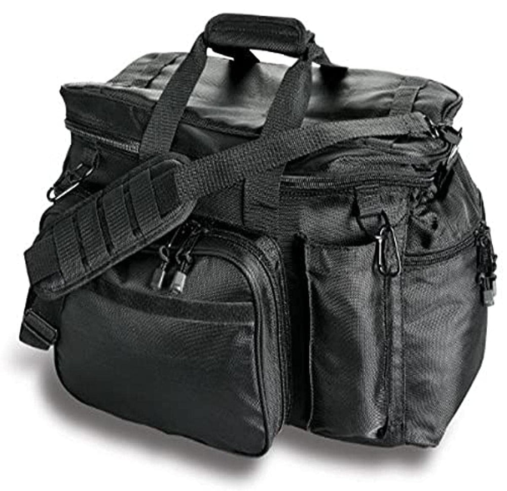 Uncle Mike's side-armor patrol bag in black, rugged 1680D shell for versatile law enforcement and outdoor use