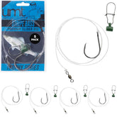 Five-pack Uncle Mo's striped bass slider rigs with 6/0 inline circle hooks