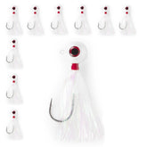 UNCLE MO'S Fluke Bucktail Jig with pearl white Mylar teaser attracts bites in varied conditions